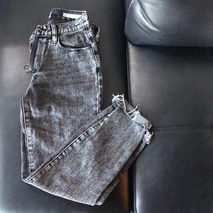 Charcoal straight-leg jeans